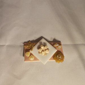 Hand made ceramic accessory pin 1.5" x 2 3/4"